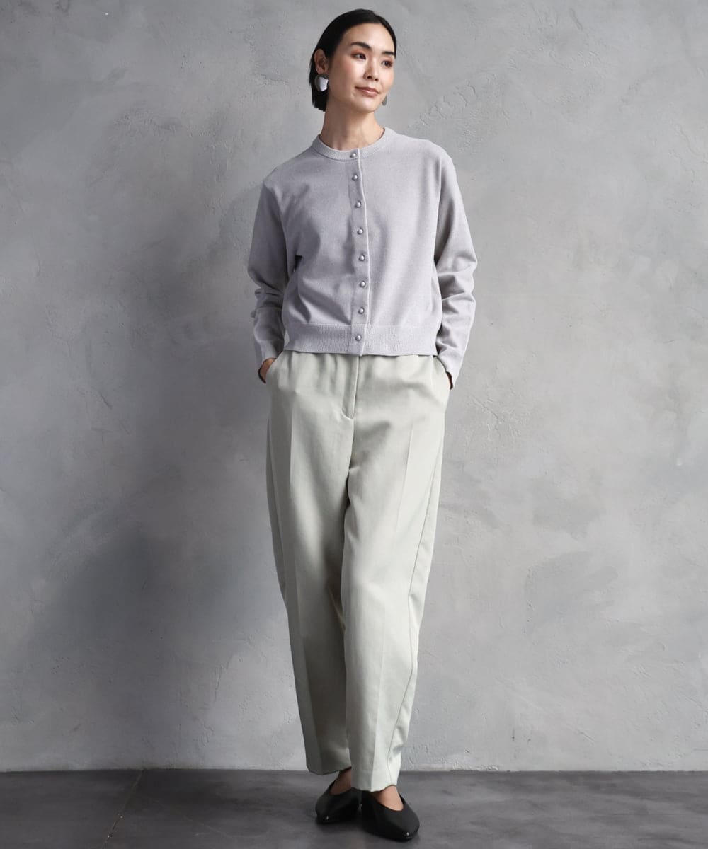 F6SAD11230 MICHEL KLEIN(小さいサイズ)(メゾン ドゥ サンク) [小さいサイズ]コンパクトモールカーディガン ライトブルー