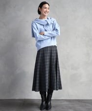 F6SAD11230 MICHEL KLEIN(小さいサイズ)(メゾン ドゥ サンク) [小さいサイズ]コンパクトモールカーディガン ライトブルー