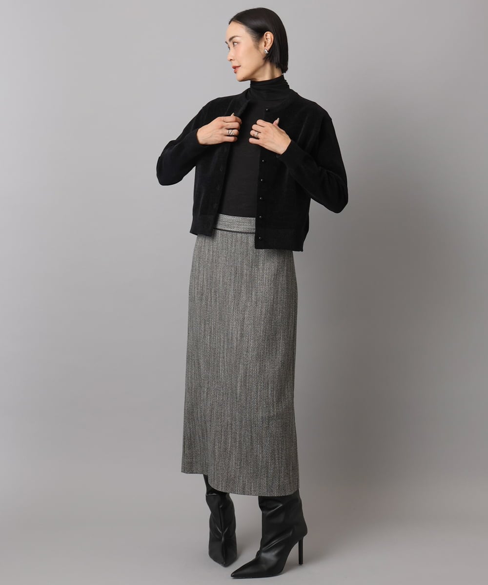 F6SAD11230 MICHEL KLEIN(小さいサイズ)(メゾン ドゥ サンク) [小さいサイズ]コンパクトモールカーディガン ライトブルー