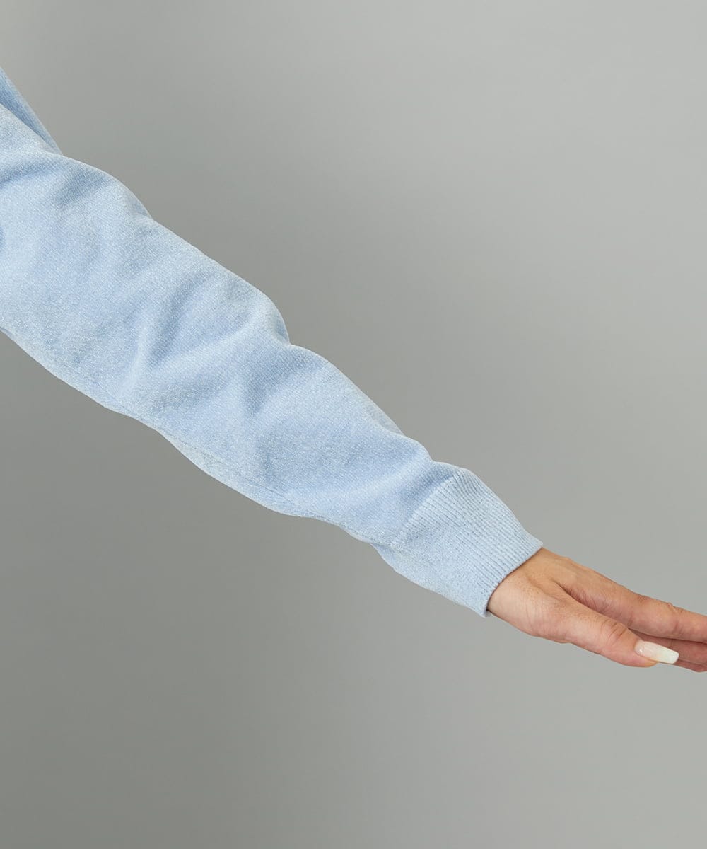 F6SAD11230 MICHEL KLEIN(小さいサイズ)(メゾン ドゥ サンク) [小さいサイズ]コンパクトモールカーディガン ライトブルー