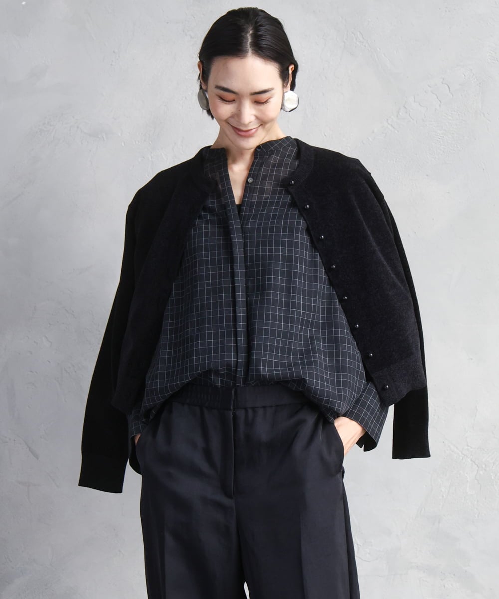 F6SAD11230 MICHEL KLEIN(小さいサイズ)(メゾン ドゥ サンク) [小さいサイズ]コンパクトモールカーディガン ライトブルー