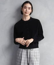 F6SAD11230 MICHEL KLEIN(小さいサイズ)(メゾン ドゥ サンク) [小さいサイズ]コンパクトモールカーディガン ブラック