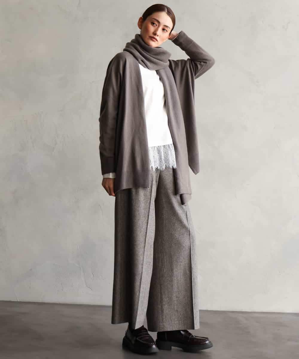 F6SAG43250 MICHEL KLEIN(小さいサイズ)(メゾン ドゥ サンク) 【小さいサイズ】カシミヤ混トッパーカーディガン ネイビー
