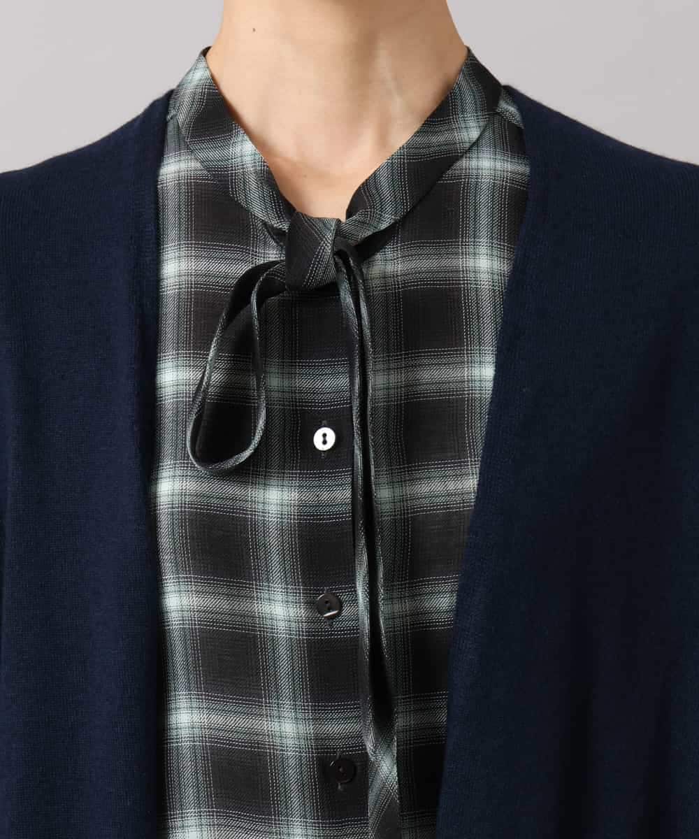 F6SAG43250 MICHEL KLEIN(小さいサイズ)(メゾン ドゥ サンク) 【小さいサイズ】カシミヤ混トッパーカーディガン ネイビー