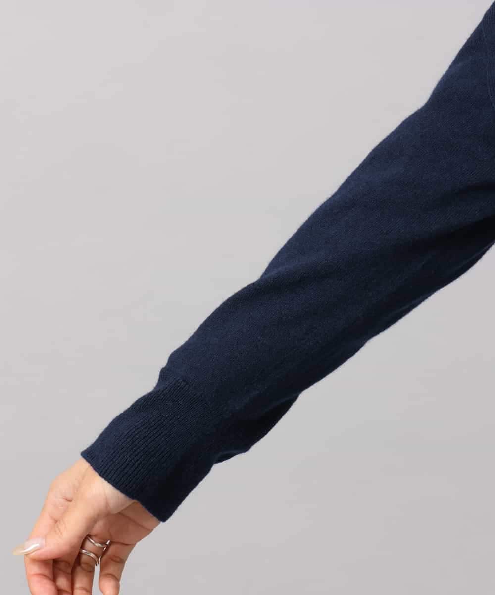 F6SAG43250 MICHEL KLEIN(小さいサイズ)(メゾン ドゥ サンク) 【小さいサイズ】カシミヤ混トッパーカーディガン ネイビー