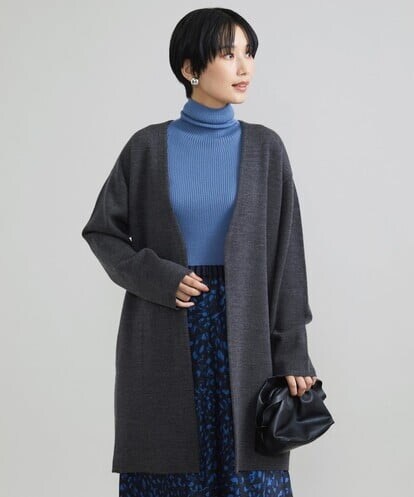 F6SAV24330 MICHEL KLEIN(小さいサイズ) [小さいサイズ]ダブルフェイスニットコーディガン