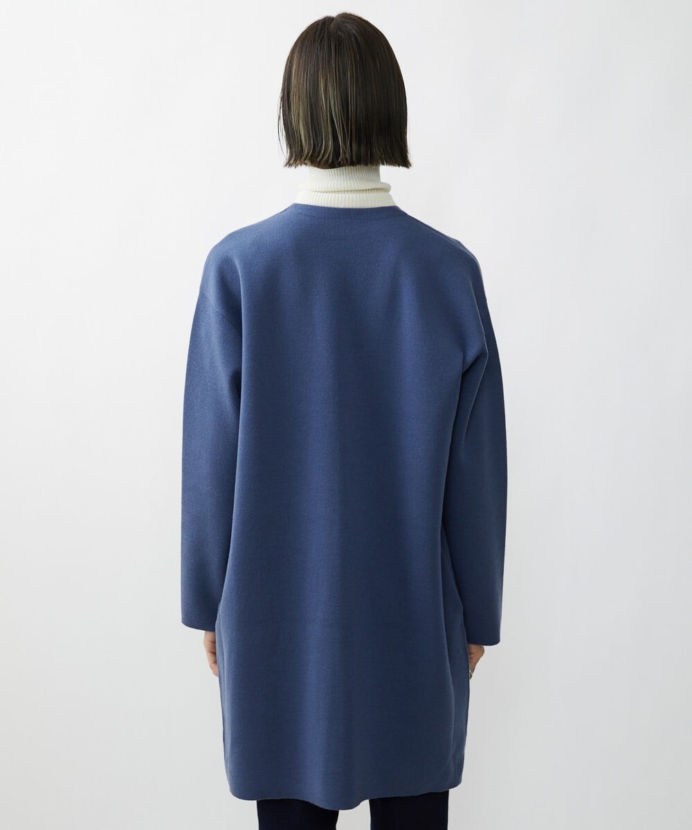 F6SAV24330 MICHEL KLEIN(小さいサイズ)(メゾン ドゥ サンク) [小さいサイズ]ダブルフェイスニットコーディガン ダークグレー(93)