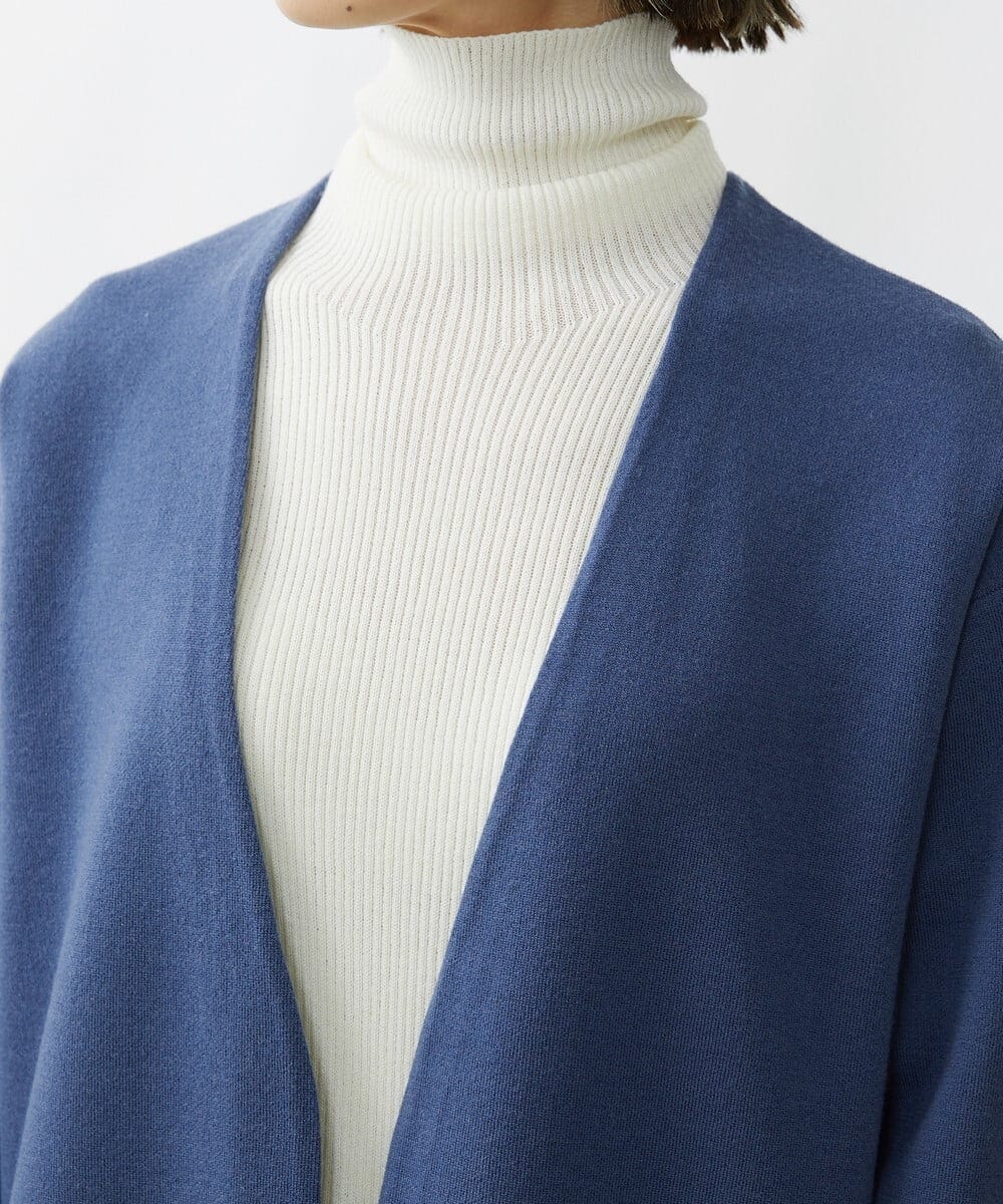 F6SAV24330 MICHEL KLEIN(小さいサイズ)(メゾン ドゥ サンク) [小さいサイズ]ダブルフェイスニットコーディガン ダークグレー(93)