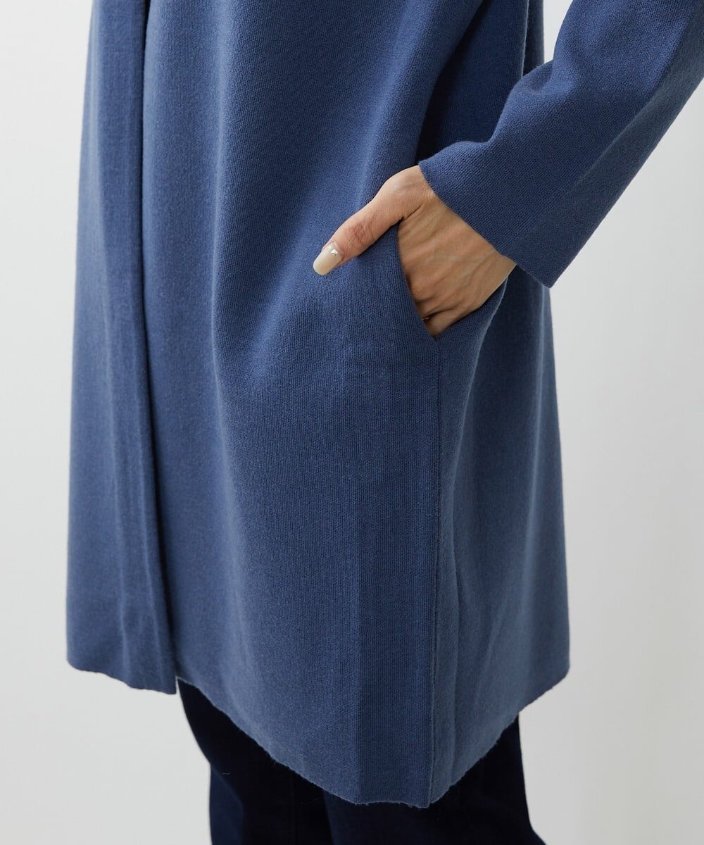 F6SAV24330 MICHEL KLEIN(小さいサイズ)(メゾン ドゥ サンク) [小さいサイズ]ダブルフェイスニットコーディガン ダークグレー(93)