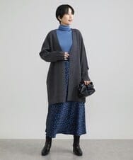 F6SAV24330 MICHEL KLEIN(小さいサイズ)(メゾン ドゥ サンク) [小さいサイズ]ダブルフェイスニットコーディガン ダークグレー(93)