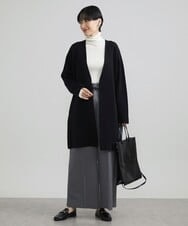 F6SAV24330 MICHEL KLEIN(小さいサイズ)(メゾン ドゥ サンク) [小さいサイズ]ダブルフェイスニットコーディガン ダークグレー(93)