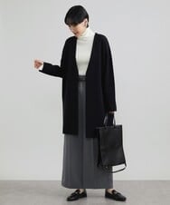 F6SAV24330 MICHEL KLEIN(小さいサイズ)(メゾン ドゥ サンク) [小さいサイズ]ダブルフェイスニットコーディガン ダークグレー(93)
