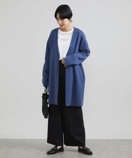 F6SAV24330 MICHEL KLEIN(小さいサイズ)(メゾン ドゥ サンク) [小さいサイズ]ダブルフェイスニットコーディガン ダークグレー(93)