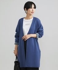 F6SAV24330 MICHEL KLEIN(小さいサイズ)(メゾン ドゥ サンク) [小さいサイズ]ダブルフェイスニットコーディガン ダークグレー(93)