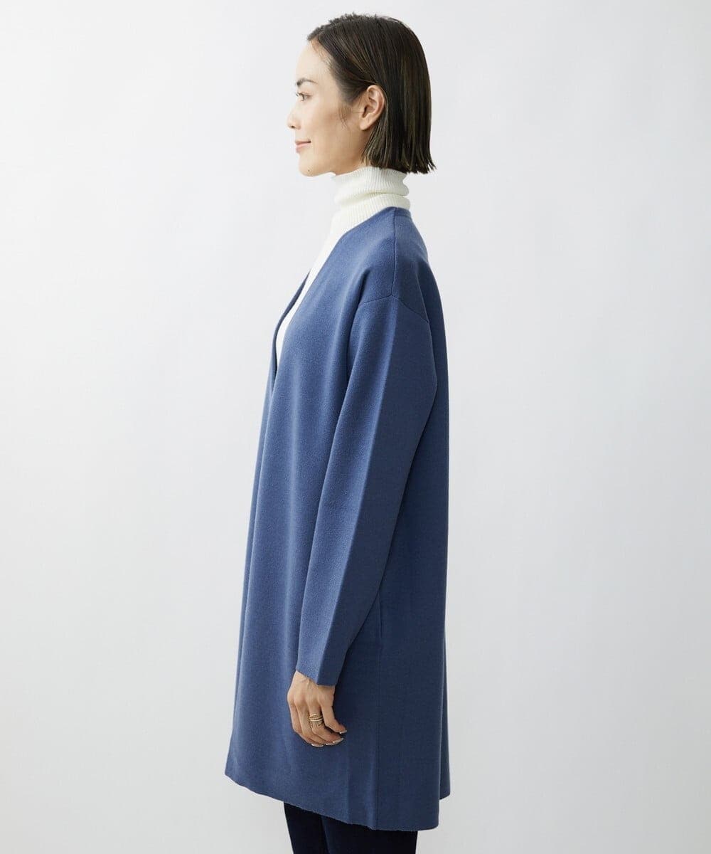 F6SAV24330 MICHEL KLEIN(小さいサイズ)(メゾン ドゥ サンク) [小さいサイズ]ダブルフェイスニットコーディガン ダークグレー(93)