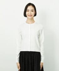 F6SDD01230 MICHEL KLEIN(小さいサイズ)(メゾン ドゥ サンク) [小さいサイズ][アンサンブル対応]コンパクトクルーネックカーディガン ラベンダー