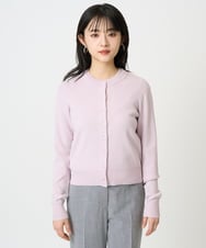 F6SDD01230 MICHEL KLEIN(小さいサイズ)(メゾン ドゥ サンク) [小さいサイズ][アンサンブル対応]コンパクトクルーネックカーディガン ラベンダー