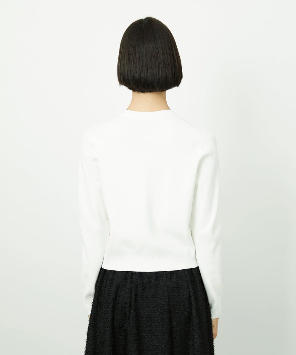 F6SDD01230 MICHEL KLEIN(小さいサイズ)(メゾン ドゥ サンク) [小さいサイズ][アンサンブル対応]コンパクトクルーネックカーディガン ラベンダー