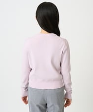 F6SDD01230 MICHEL KLEIN(小さいサイズ)(メゾン ドゥ サンク) [小さいサイズ][アンサンブル対応]コンパクトクルーネックカーディガン ラベンダー