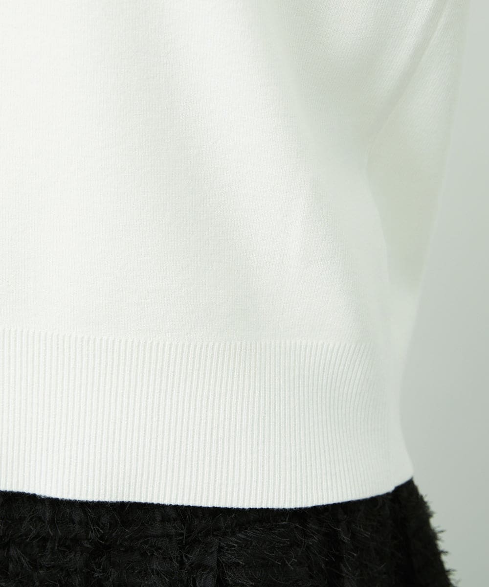 F6SDD01230 MICHEL KLEIN(小さいサイズ)(メゾン ドゥ サンク) [小さいサイズ][アンサンブル対応]コンパクトクルーネックカーディガン ラベンダー