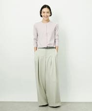 F6SDD01230 MICHEL KLEIN(小さいサイズ)(メゾン ドゥ サンク) [小さいサイズ][アンサンブル対応]コンパクトクルーネックカーディガン ラベンダー