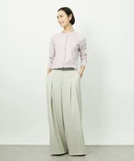 F6SDD01230 MICHEL KLEIN(小さいサイズ)(メゾン ドゥ サンク) [小さいサイズ][アンサンブル対応]コンパクトクルーネックカーディガン ラベンダー