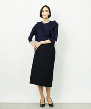 F6SDD01230 MICHEL KLEIN(小さいサイズ)(メゾン ドゥ サンク) [小さいサイズ][アンサンブル対応]コンパクトクルーネックカーディガン ラベンダー