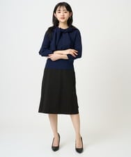 F6SDD01230 MICHEL KLEIN(小さいサイズ)(メゾン ドゥ サンク) [小さいサイズ][アンサンブル対応]コンパクトクルーネックカーディガン ラベンダー