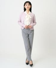 F6SDD01230 MICHEL KLEIN(小さいサイズ)(メゾン ドゥ サンク) [小さいサイズ][アンサンブル対応]コンパクトクルーネックカーディガン ラベンダー