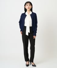 F6SDD01230 MICHEL KLEIN(小さいサイズ)(メゾン ドゥ サンク) [小さいサイズ][アンサンブル対応]コンパクトクルーネックカーディガン ラベンダー