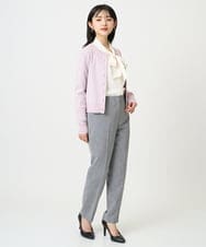 F6SDD01230 MICHEL KLEIN(小さいサイズ)(メゾン ドゥ サンク) [小さいサイズ][アンサンブル対応]コンパクトクルーネックカーディガン ラベンダー