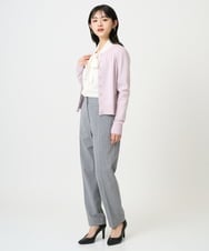 F6SDD01230 MICHEL KLEIN(小さいサイズ)(メゾン ドゥ サンク) [小さいサイズ][アンサンブル対応]コンパクトクルーネックカーディガン ラベンダー