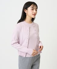 F6SDD01230 MICHEL KLEIN(小さいサイズ)(メゾン ドゥ サンク) [小さいサイズ][アンサンブル対応]コンパクトクルーネックカーディガン ラベンダー