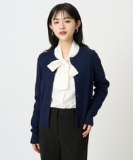 F6SDD01230 MICHEL KLEIN(小さいサイズ)(メゾン ドゥ サンク) [小さいサイズ][アンサンブル対応]コンパクトクルーネックカーディガン ラベンダー