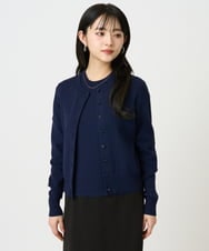 F6SDD01230 MICHEL KLEIN(小さいサイズ)(メゾン ドゥ サンク) [小さいサイズ][アンサンブル対応]コンパクトクルーネックカーディガン ラベンダー