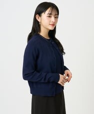 F6SDD01230 MICHEL KLEIN(小さいサイズ)(メゾン ドゥ サンク) [小さいサイズ][アンサンブル対応]コンパクトクルーネックカーディガン ラベンダー