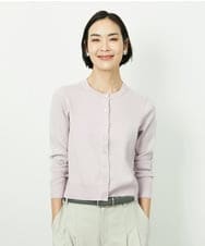 F6SDD01230 MICHEL KLEIN(小さいサイズ)(メゾン ドゥ サンク) [小さいサイズ][アンサンブル対応]コンパクトクルーネックカーディガン ラベンダー