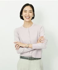 F6SDD01230 MICHEL KLEIN(小さいサイズ)(メゾン ドゥ サンク) [小さいサイズ][アンサンブル対応]コンパクトクルーネックカーディガン ラベンダー