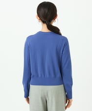 F6SDD13230 MICHEL KLEIN(小さいサイズ)(メゾン ドゥ サンク) [小さいサイズ]コンパクトクルーネックカーディガン ブルー