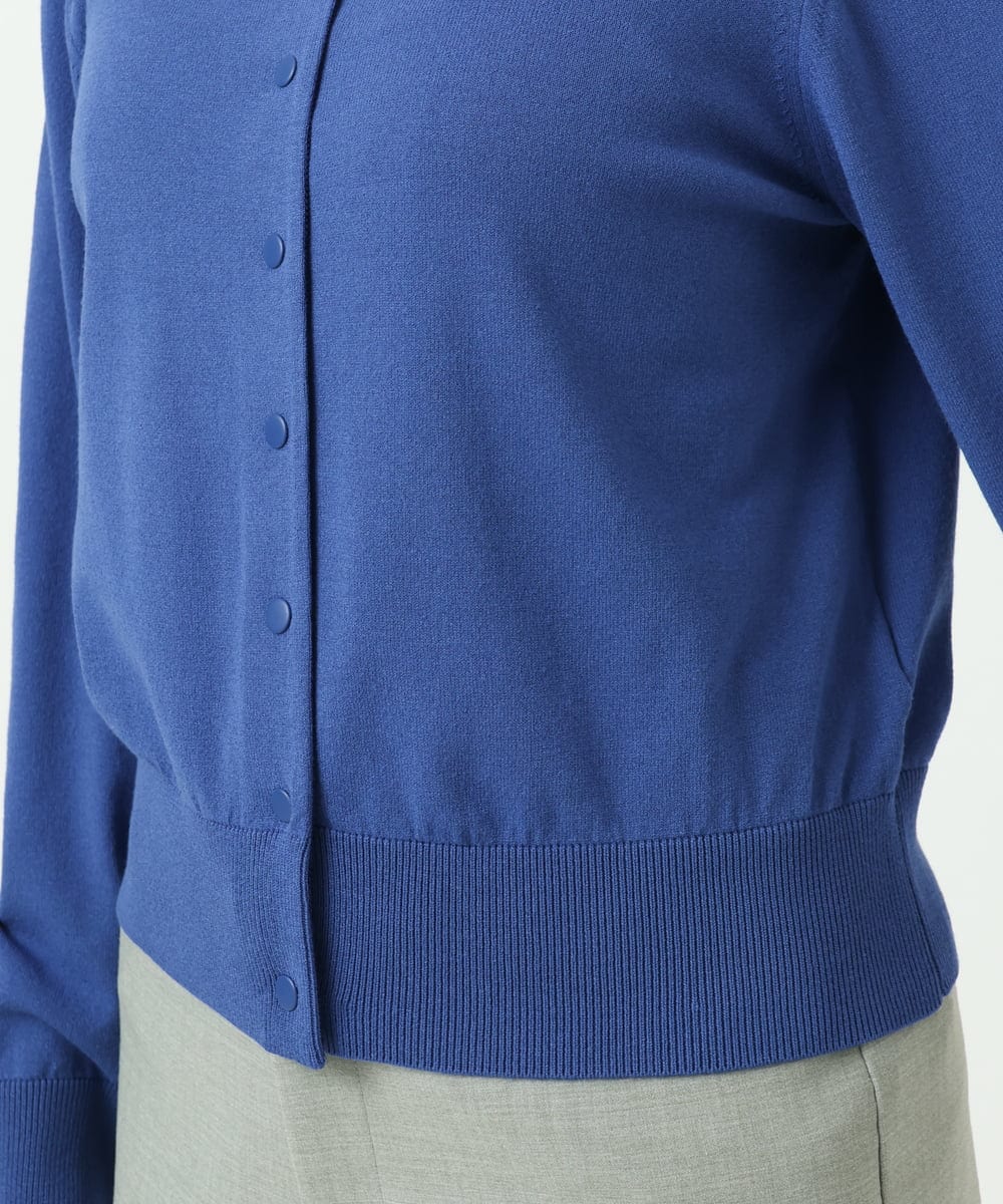 F6SDD13230 MICHEL KLEIN(小さいサイズ)(メゾン ドゥ サンク) [小さいサイズ]コンパクトクルーネックカーディガン ブルー