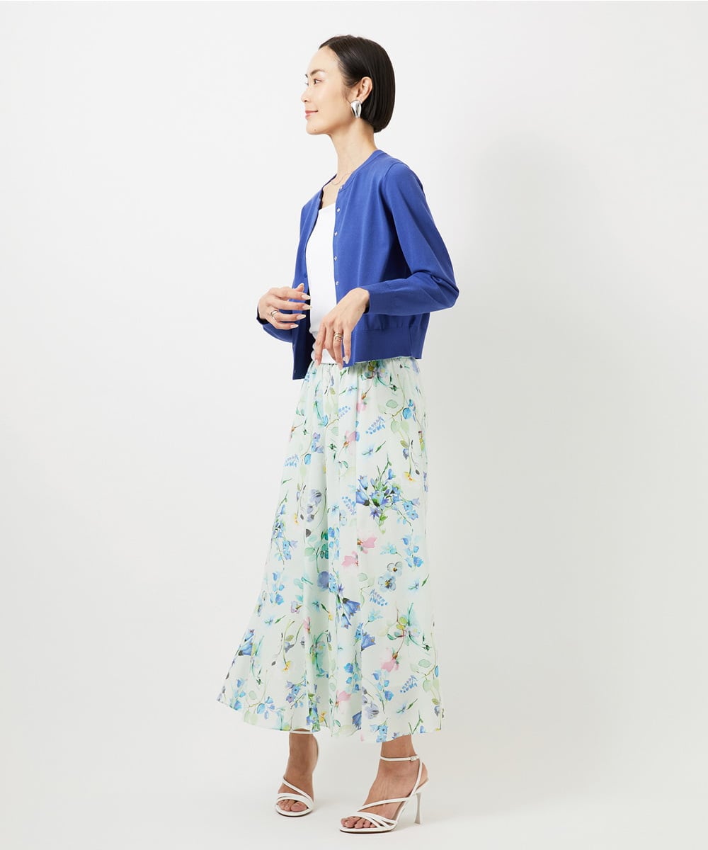 F6SDD13230 MICHEL KLEIN(小さいサイズ)(メゾン ドゥ サンク) [小さいサイズ]コンパクトクルーネックカーディガン ブルー