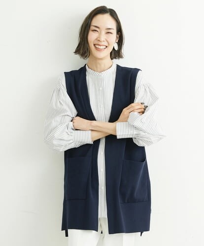F6SFS20270 MICHEL KLEIN(小さいサイズ) [小さいサイズ]ロングニットジレ
