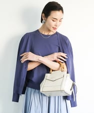 F6SGA18230 MICHEL KLEIN(小さいサイズ)(メゾン ドゥ サンク) [小さいサイズ]Vネックニットカーディガン(アンサンブル対応) ネイビー