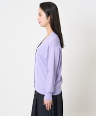 F6SGA18230 MICHEL KLEIN(小さいサイズ)(メゾン ドゥ サンク) [小さいサイズ]Vネックニットカーディガン(アンサンブル対応) ネイビー
