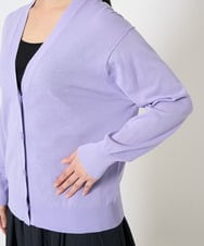 F6SGA18230 MICHEL KLEIN(小さいサイズ)(メゾン ドゥ サンク) [小さいサイズ]Vネックニットカーディガン(アンサンブル対応) ネイビー