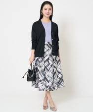 F6SGA18230 MICHEL KLEIN(小さいサイズ)(メゾン ドゥ サンク) [小さいサイズ]Vネックニットカーディガン(アンサンブル対応) ネイビー