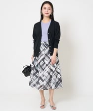 F6SGA18230 MICHEL KLEIN(小さいサイズ)(メゾン ドゥ サンク) [小さいサイズ]Vネックニットカーディガン(アンサンブル対応) ネイビー