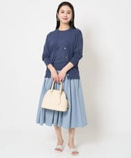 F6SGA18230 MICHEL KLEIN(小さいサイズ)(メゾン ドゥ サンク) [小さいサイズ]Vネックニットカーディガン(アンサンブル対応) ネイビー
