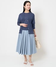 F6SGA18230 MICHEL KLEIN(小さいサイズ)(メゾン ドゥ サンク) [小さいサイズ]Vネックニットカーディガン(アンサンブル対応) ネイビー