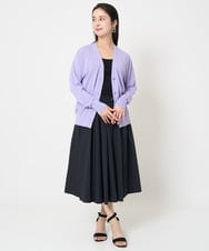 F6SGA18230 MICHEL KLEIN(小さいサイズ)(メゾン ドゥ サンク) [小さいサイズ]Vネックニットカーディガン(アンサンブル対応) ネイビー